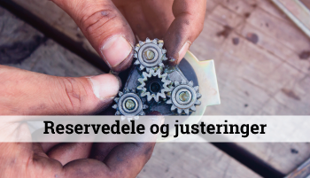 Reservedele og justeringer